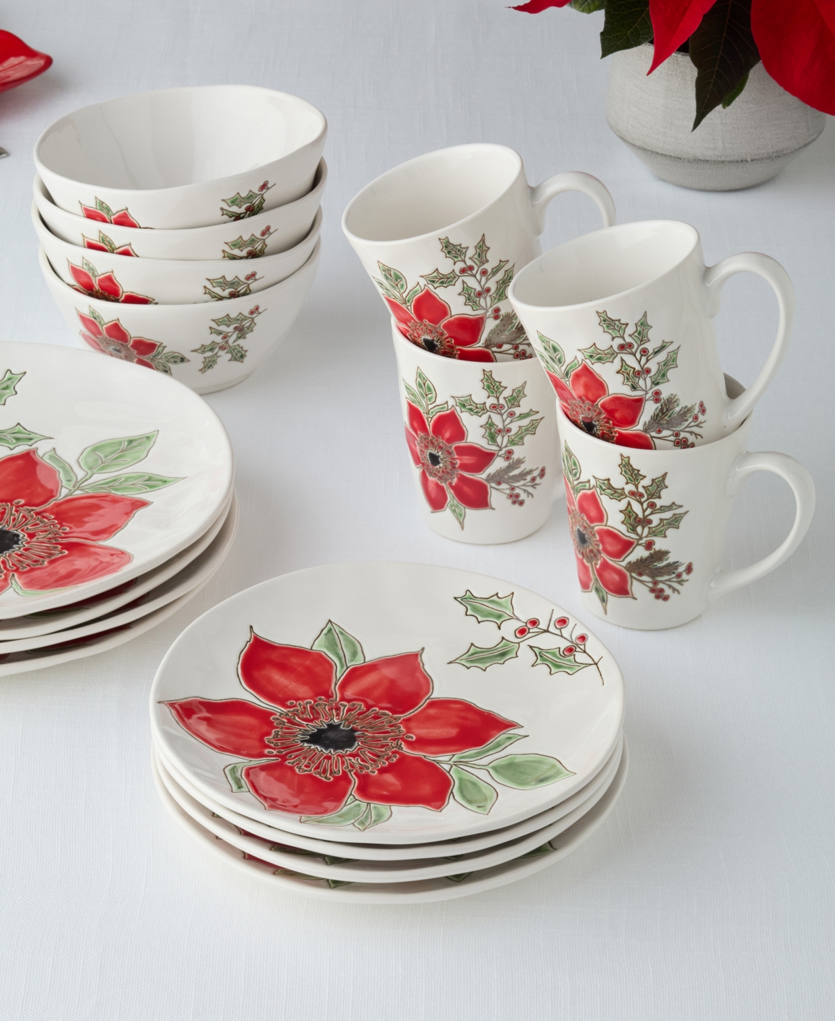 Certified International Festive Blooms Dessert Plates, Set of 4