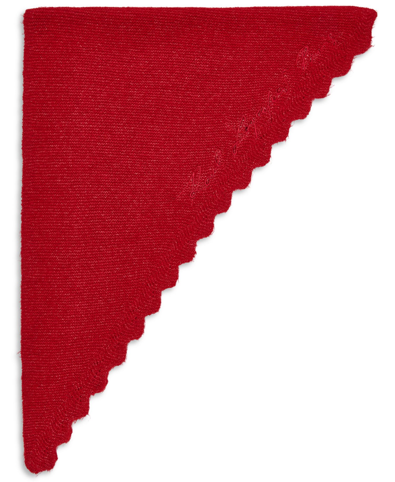Scallop Edge Embroidered Logo Triangle Scarf