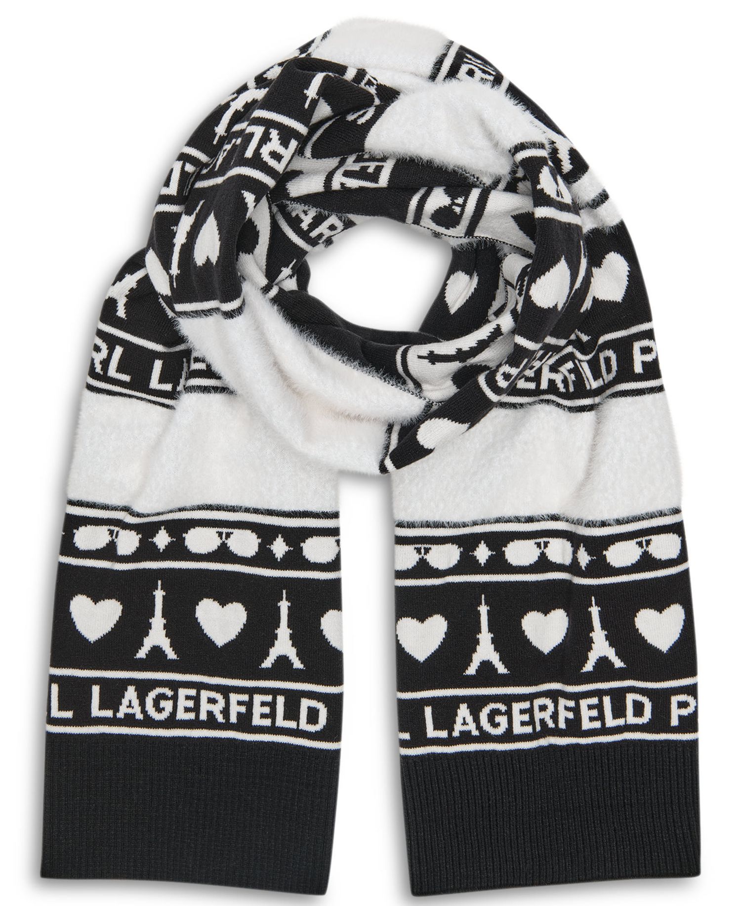 Heart of Paris Jacquard Knit Scarf