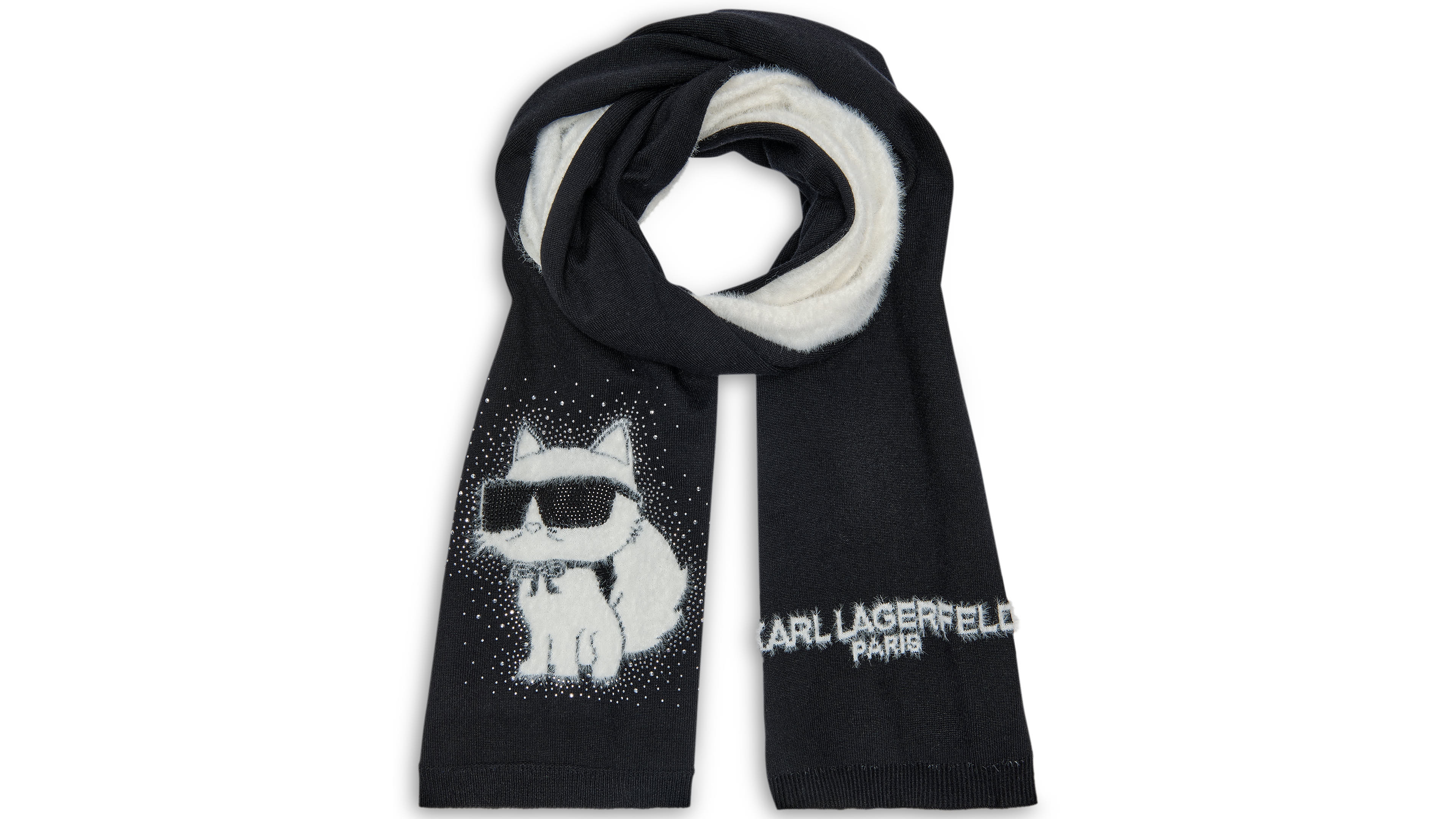 Karl Lagerfeld Paris Embroidered Choupette Cozy Cat Scarf