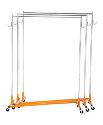 Heavy Duty Z Base Clothing Rack with Wheels, Adjustable Garment Rack
