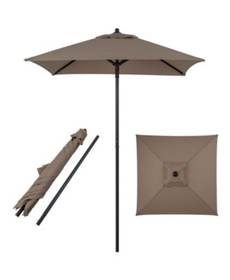 5 feet Square Patio Market Table Umbrella Shelter with Four Sturdy Ribs