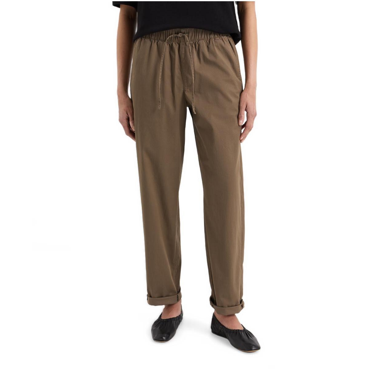 Pact Women's Organic Cotton Peached Twill Pull-On Pant - Mushroom