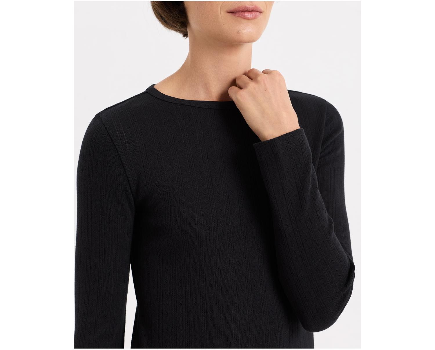 Women's Organic Cotton Pointelle Long Sleeve Tee
