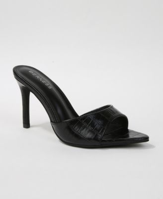 Jessa Croc Embossed Stiletto Slide Sandals