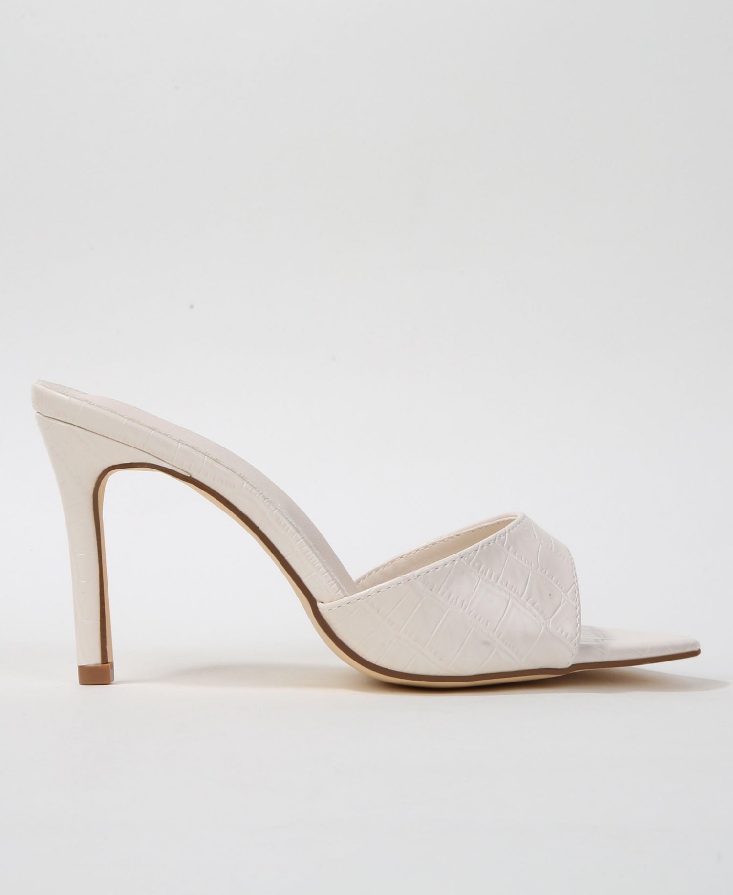 Jessa Croc Embossed Stiletto Slide Sandals