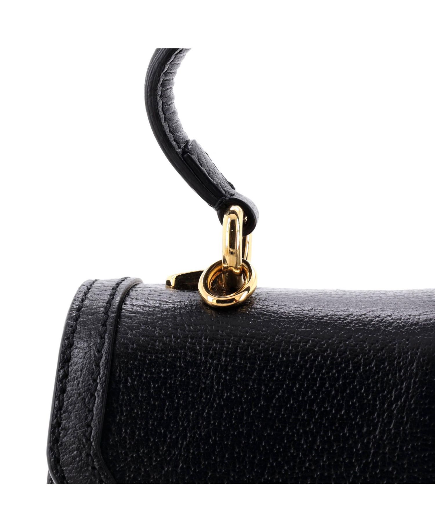 Small Ophidia Flap Top Handle Bag Leather