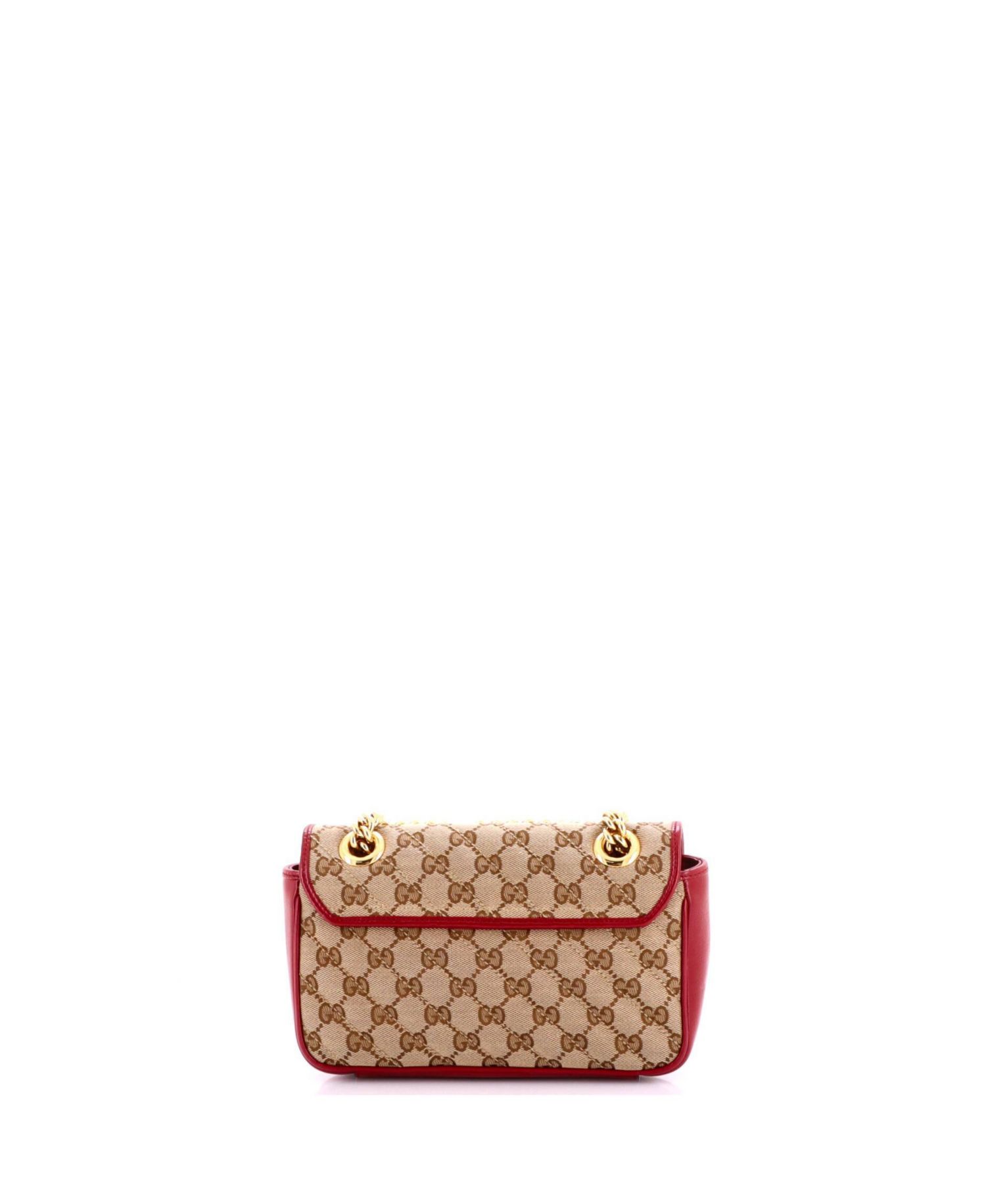 Mini GG Marmont Flap Bag Diagonal Quilted GG Canvas with Leather
