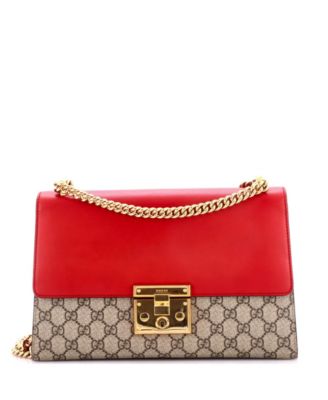 Medium Padlock Shoulder Bag GG Coated Canvas and Leather