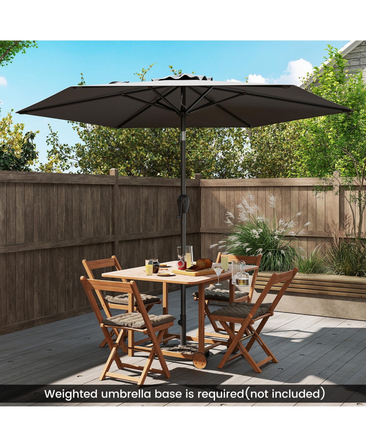 Sugift 7.5 ft Heavy Duty Outdoor Market Patio Umbrella with Push Button Tilt and Crank