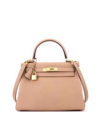 Pre-Owned Hermes Kelly 28 Handbag Brown Evercolor with Gold Hardware