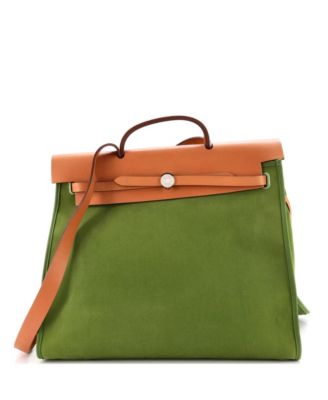 Pre-Owned Hermes 39 Herbag Zip Leather and Toile