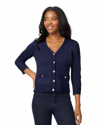 Women's V-Neck 3/4-Sleeve Cardigan