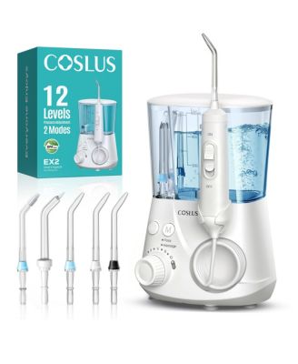 EX2 Water Flosser: 2 Modes, 12 Pressures, 5 Tips For Braces, Sensitive Gums, Family