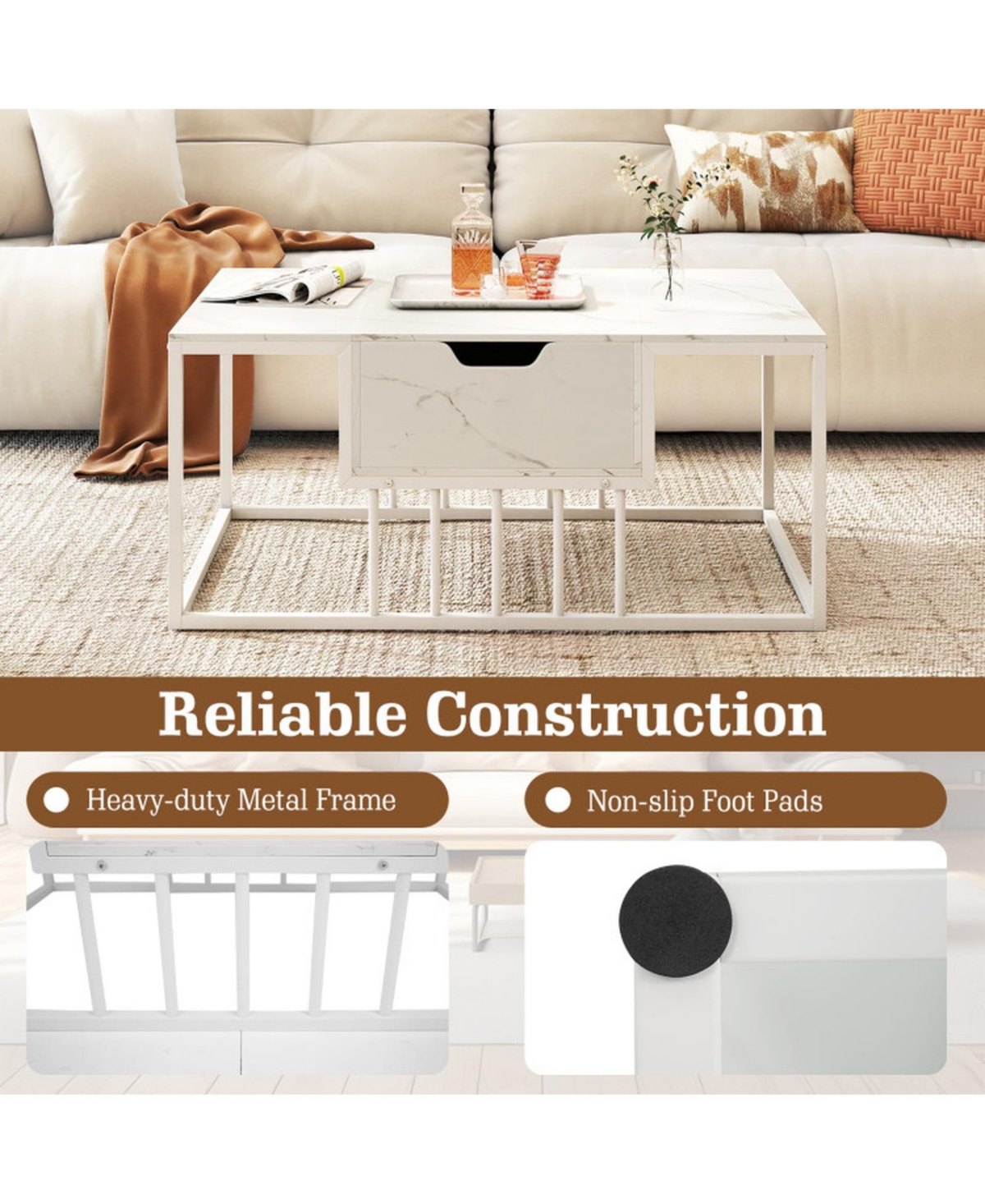 Sugift Lift Top Coffee Table with Hidden Storage Compartment and Gas Strut Raised Tabletop