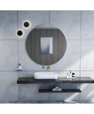 70cm Round Bathroom Mirror with Backboard Wall Mount
