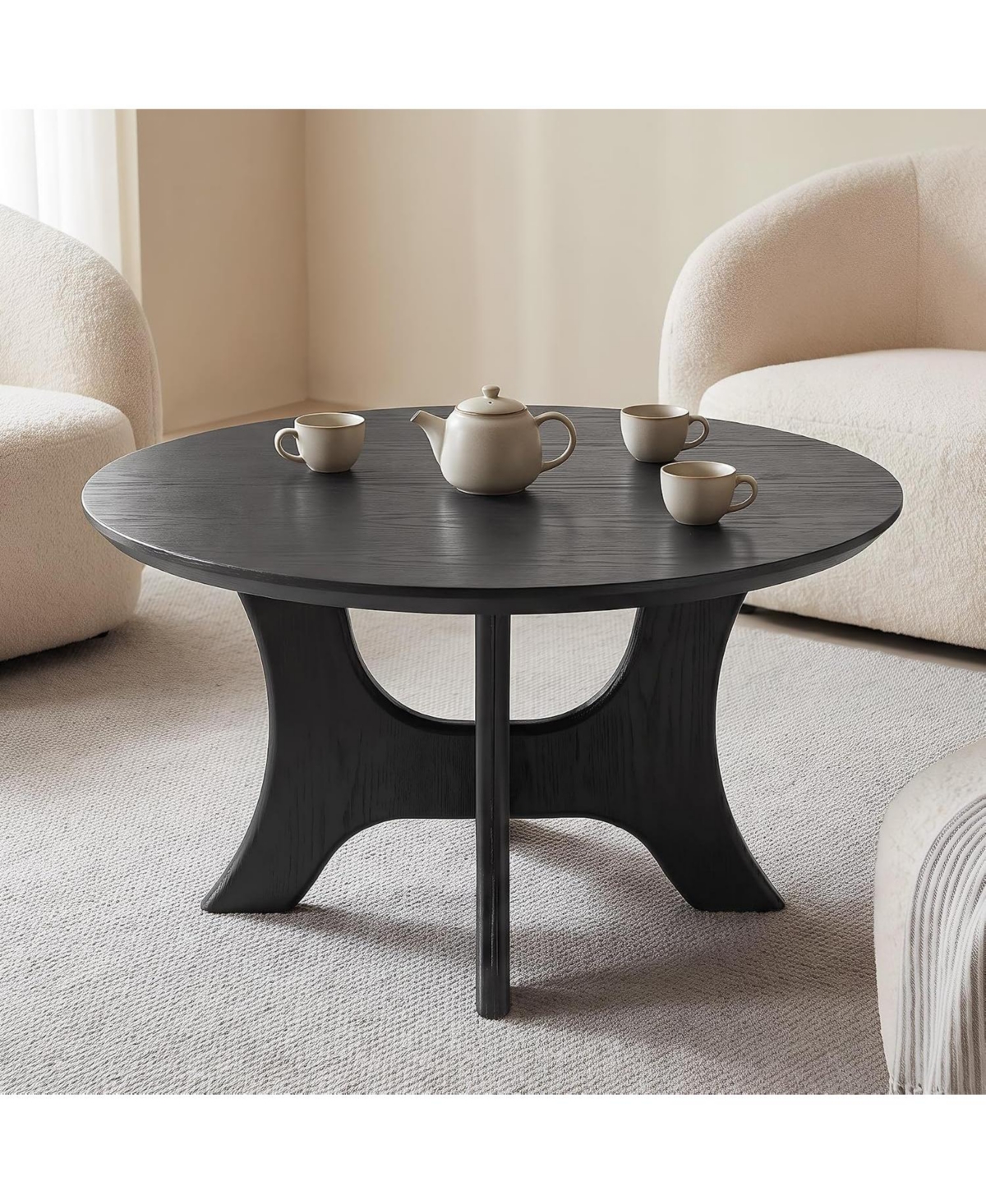 Tribesigns 31.1" Round Coffee Table, Mid-Century Modern