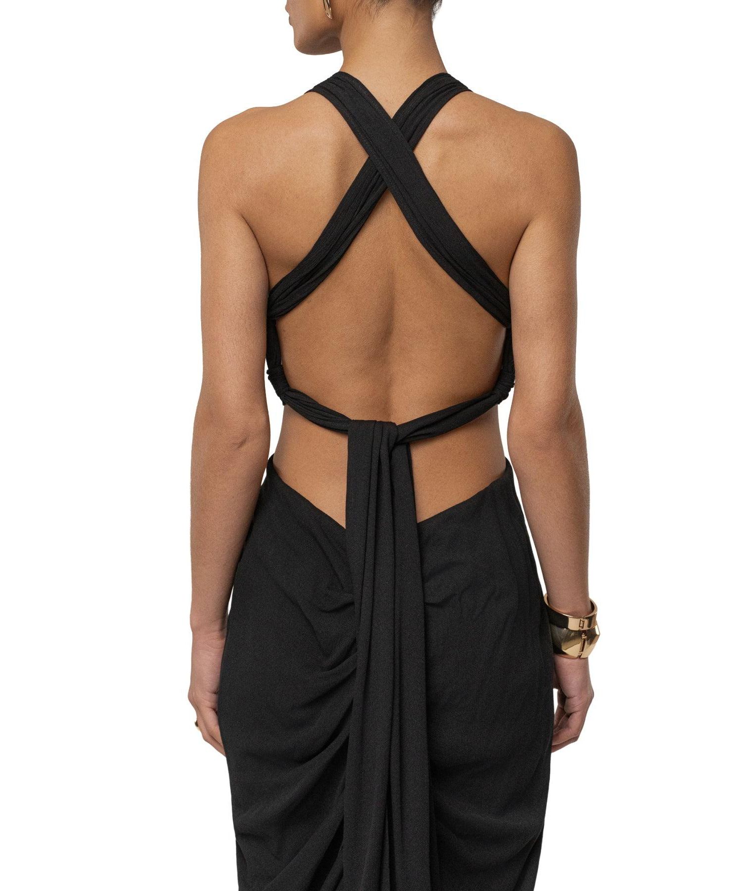Women's Warm Sunsets Plunging V-Neck Cutout Maxi Dress