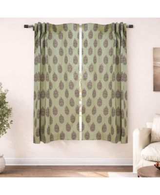 Handmade Vatika Floral Block Print Linen Curtain
