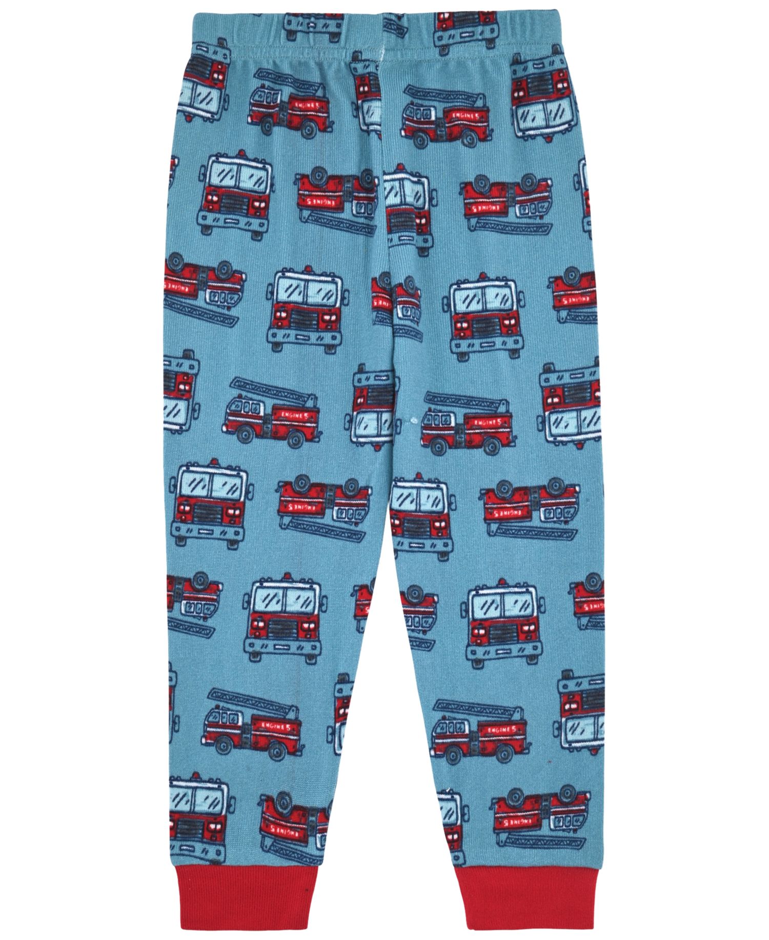 Boys' 12M-5T Fire Truck Allover Print Pajama with Socks, 2-Piece Set
