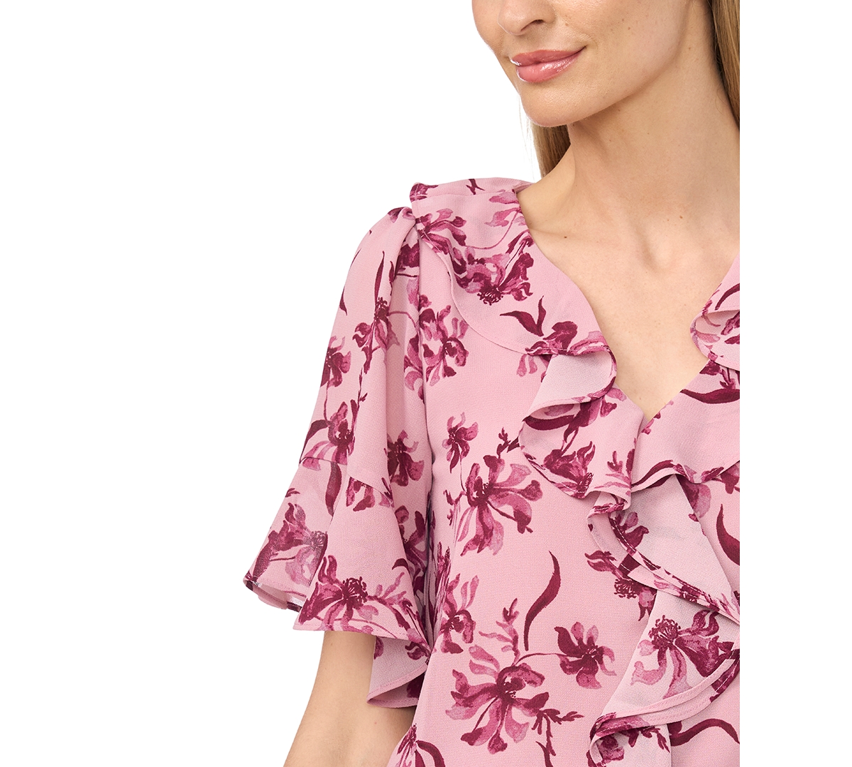 Cece Print Ruffle Top In Animal Print