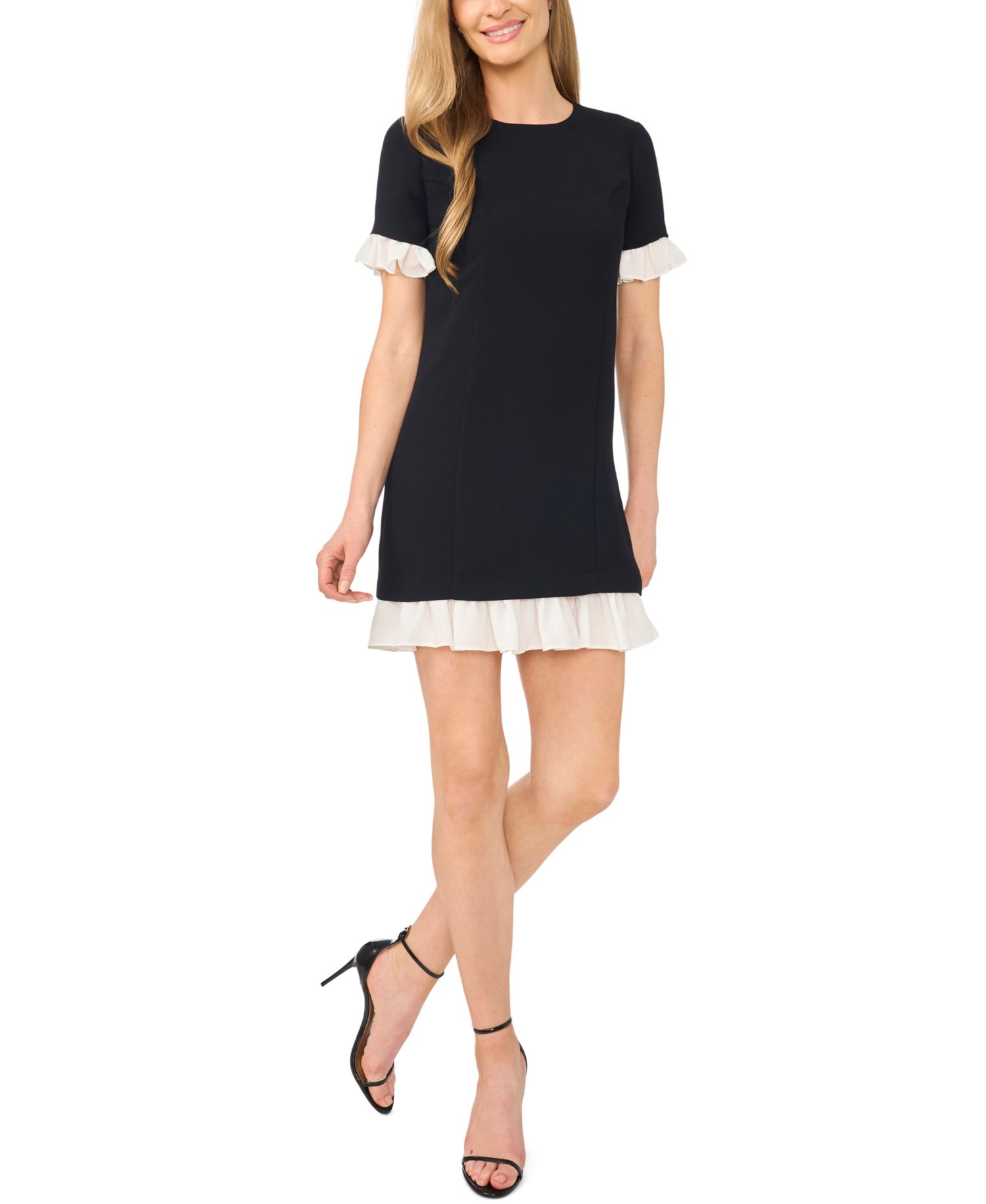 Women's Colorblock Ruffle Mini Dress