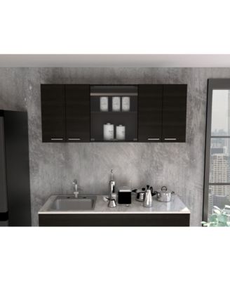 Verona Wall-Mounted Kitchen Storage Cabinet with Glass Display Doors
