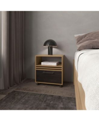 Saxon Nightstand with a Drawer and Open Storage