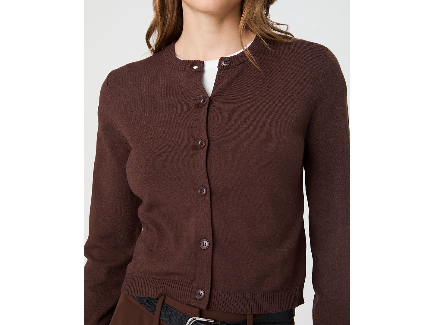 Женский кардиган French Connection Cosysoft Fitted Cardigan, цвет: Какао — фото 2