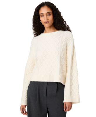 Women's Wesley Cable-Knit Crewneck Pullover Sweater