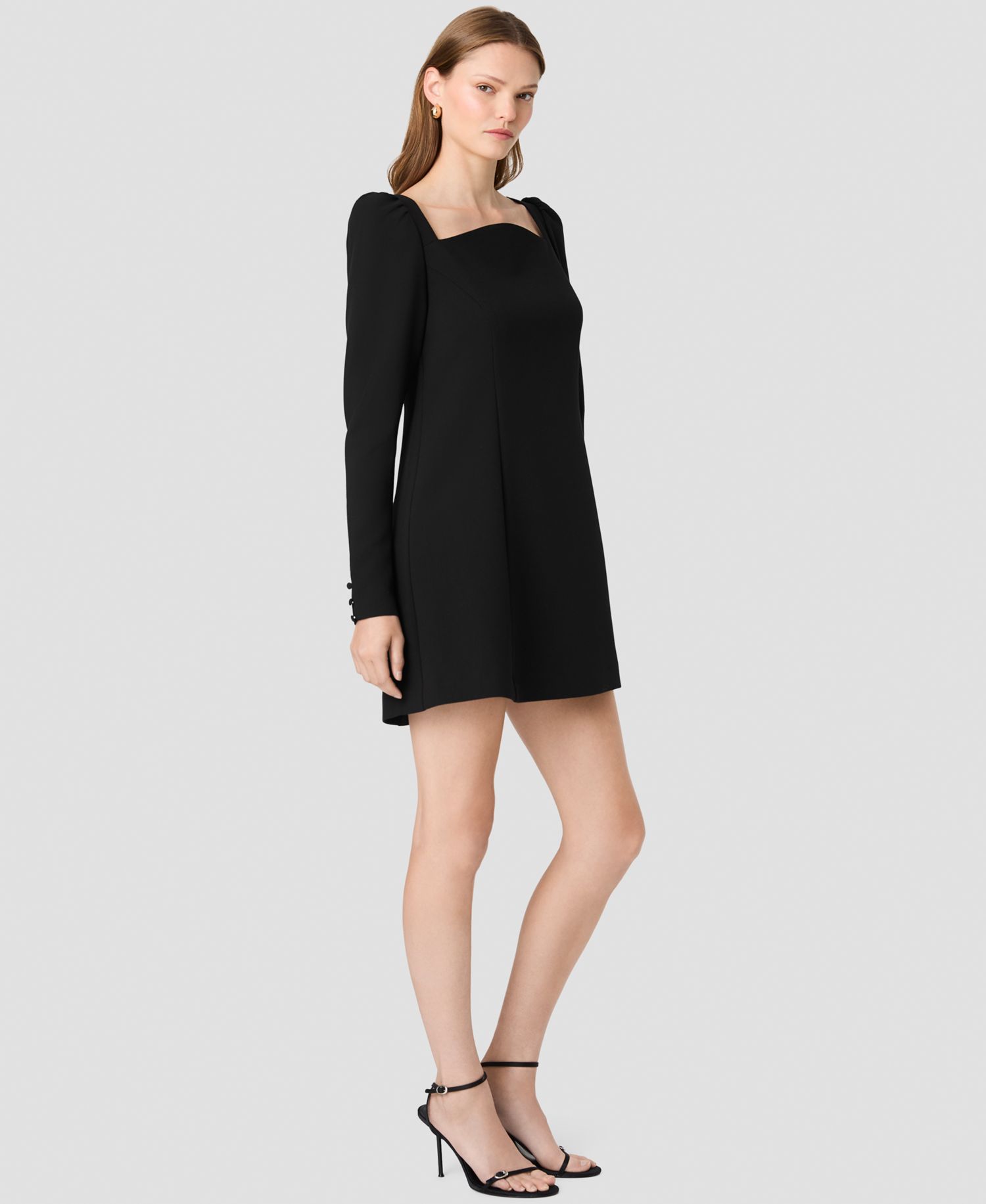 Women's Azra Twill Puff Long-Sleeve A-Line Mini Dress