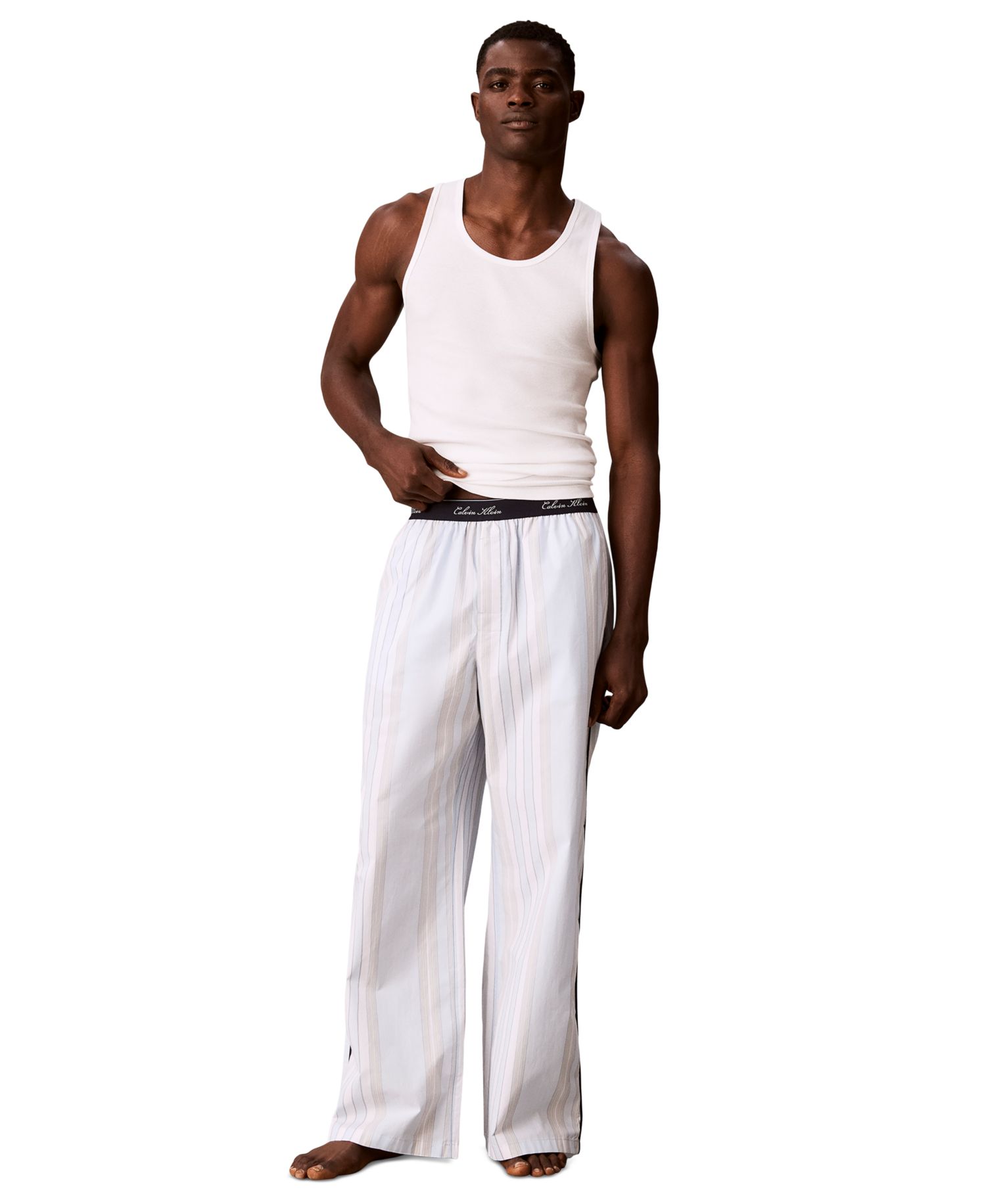Men's Cotton Poplin Script Regular-Fit Pajama Pants