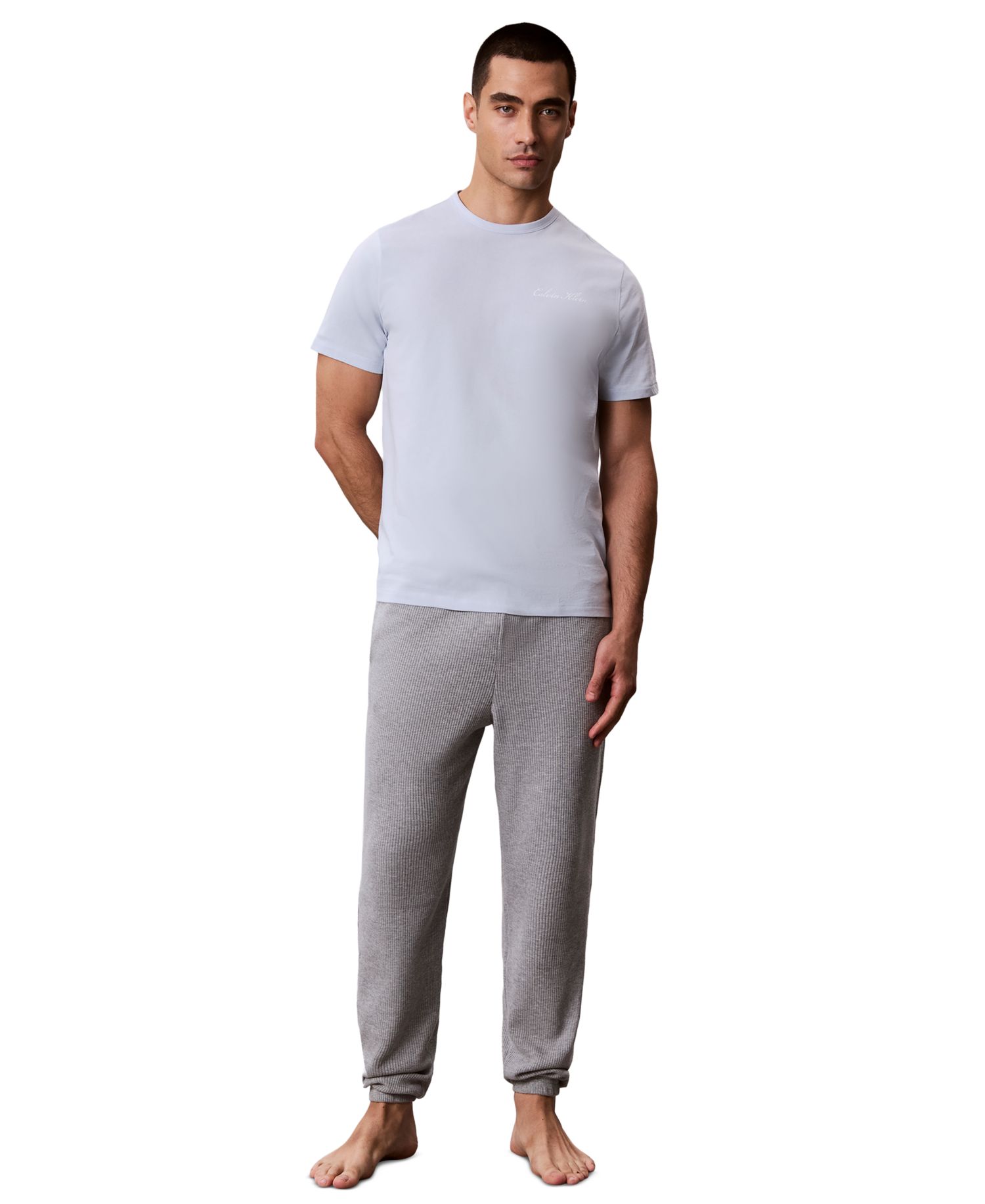 Men's Poplin Script Crewneck Pajama T-Shirt