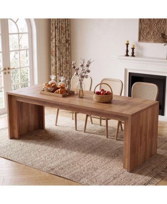 78.4" Farmhouse Dining Table for 6-8 People, Rectangular