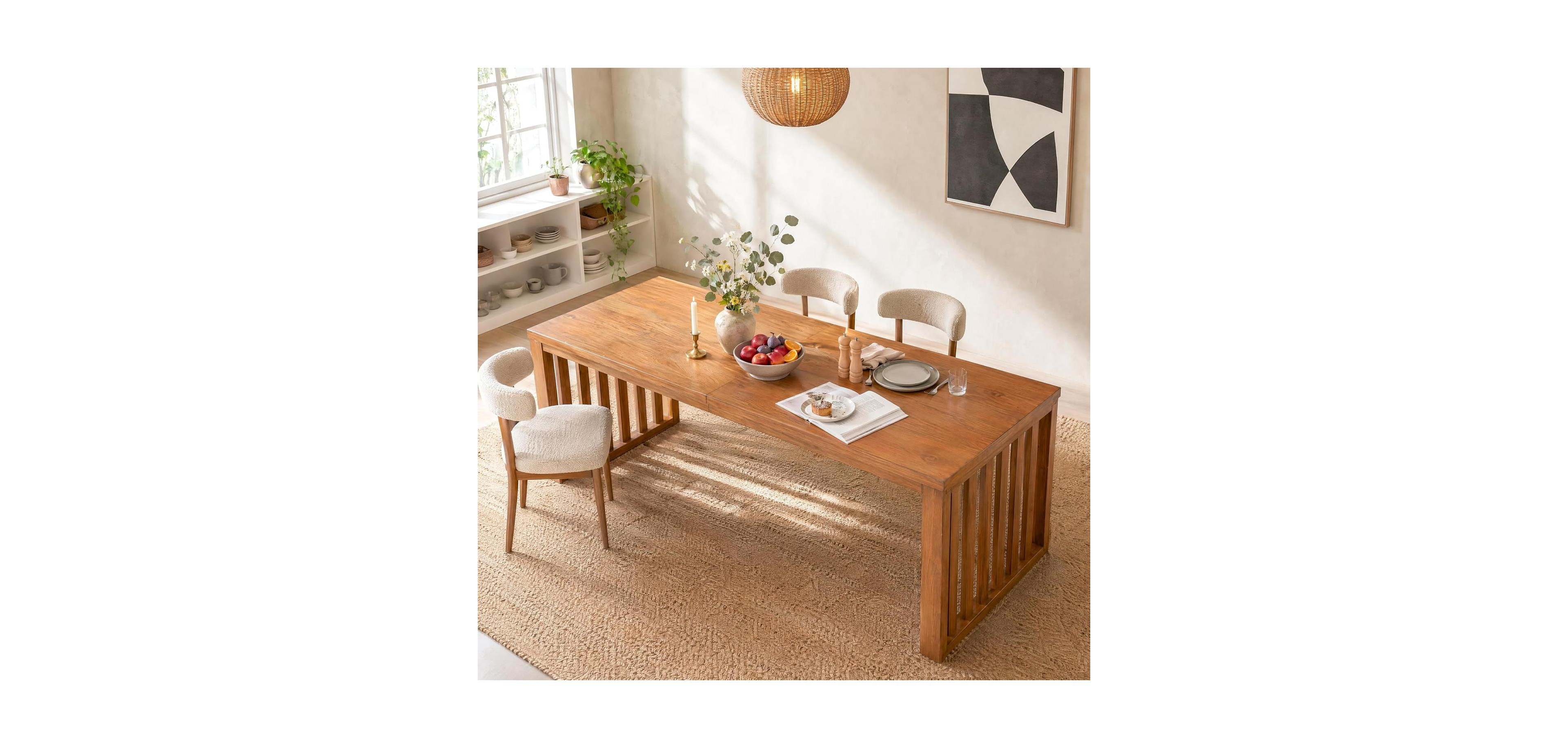 Tribesigns 78.7" Kitchen Table for 6,Farmhouse Solid Wood Dining Table