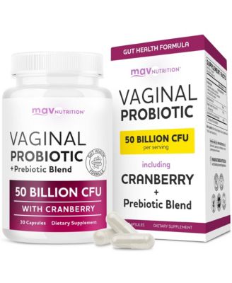 Vaginal Probiotics with Prebiotics and Cranberry Extract, 50 Billion CFU, 30 Capsules
