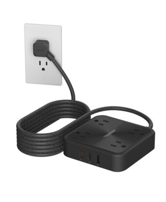 7-in-1 Power Strip, 4 AC Outlets + 3 USB Ports, 20W USB-C, 1050J Surge Protection, 6 ft Cord for Home and Office