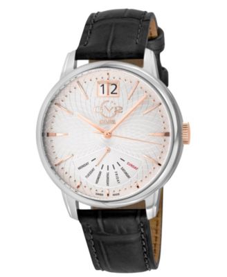 Men's Swiss Made Rovescio Swiss Quartz Leather Strap Watch