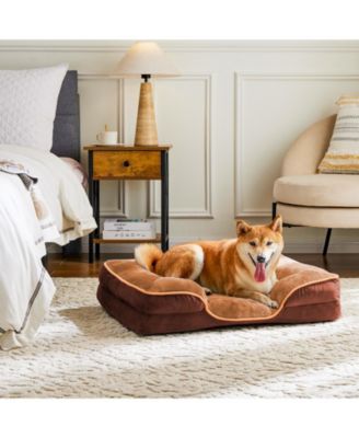 Memory Foam Pet Bed for Small Dogs and Cats with Washable Removable Cover Non-Slip Base Waterproof Liner