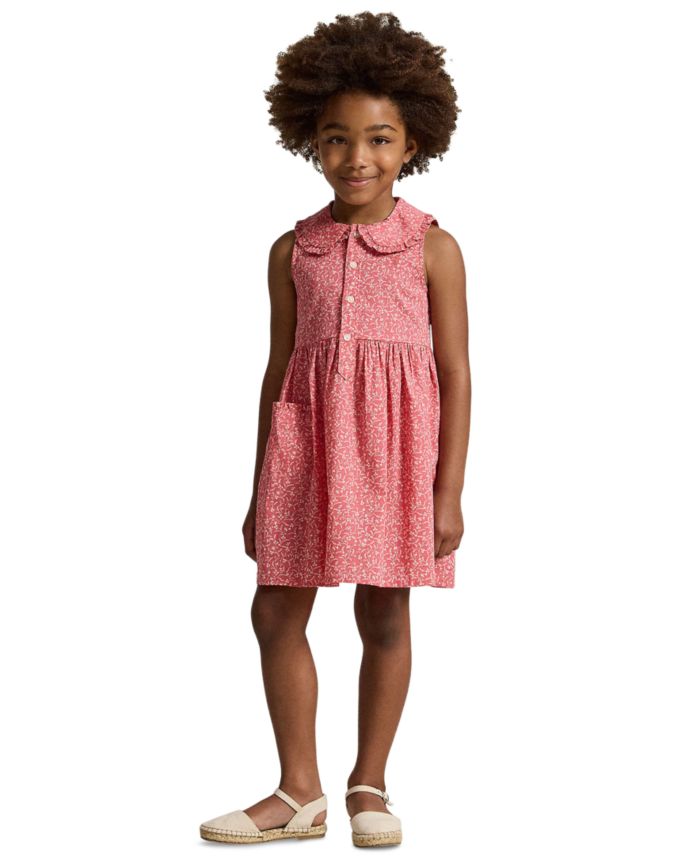 Polo Ralph Lauren Girls' 2T-6X Floral Sleeveless Shirt Dress