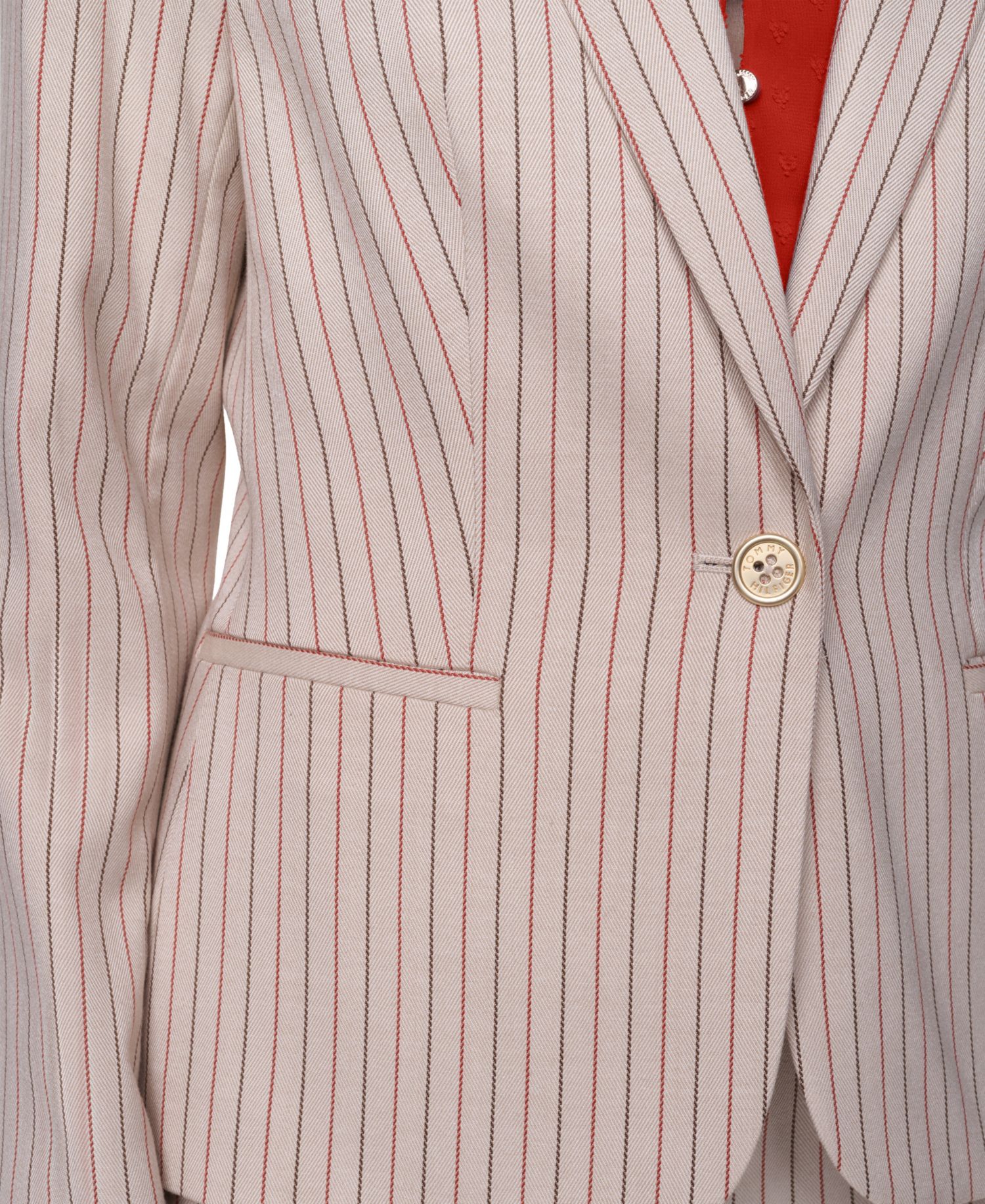 Women's Pinstripe One-Button Blazer