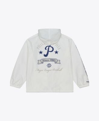 Men's Mitchell Ness White Philadelphia Phillies Yacht Rock Coaches Full-snap Hooded Windbreaker Jacket