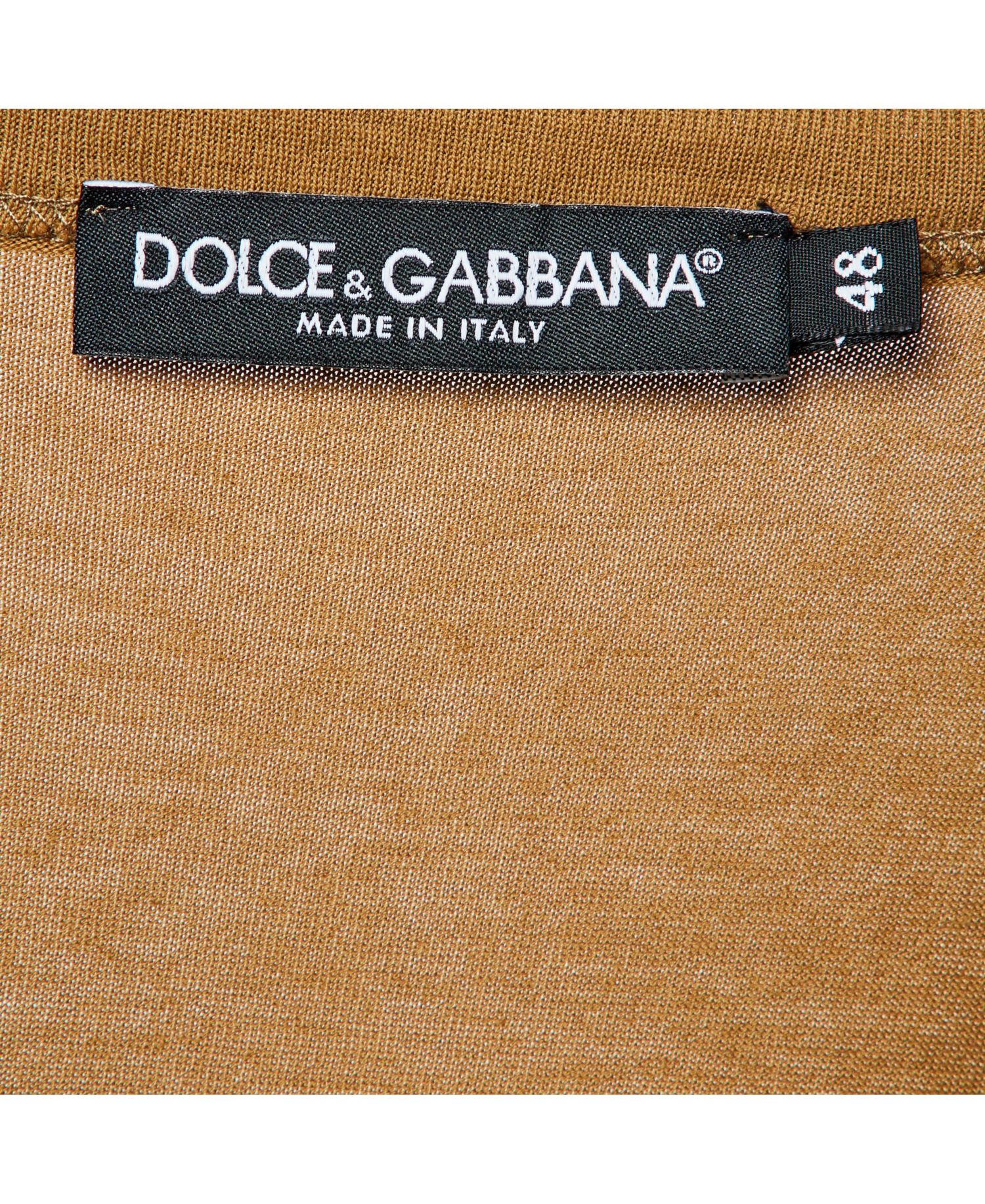 Women's Ochre Cotton V-Neck T-Shirt