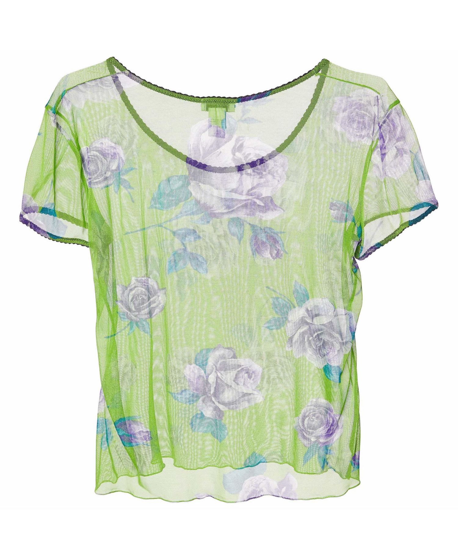 Women's Intimo Sheer Floral Print Mesh Top