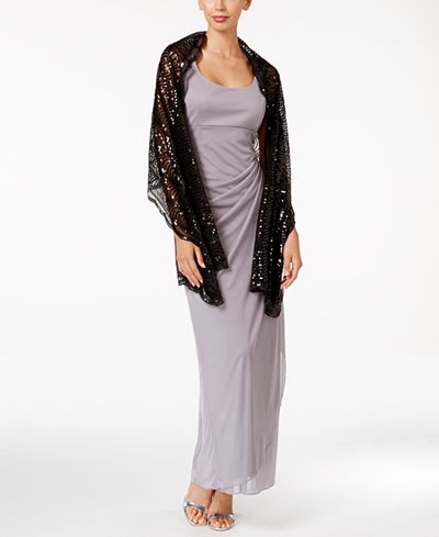 BLUE BY BETSEY JOHNSON Sequined Scallops Evening Wrap