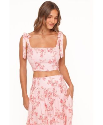 Women's Tyler Tie Shoulder Square Neck Crop Top