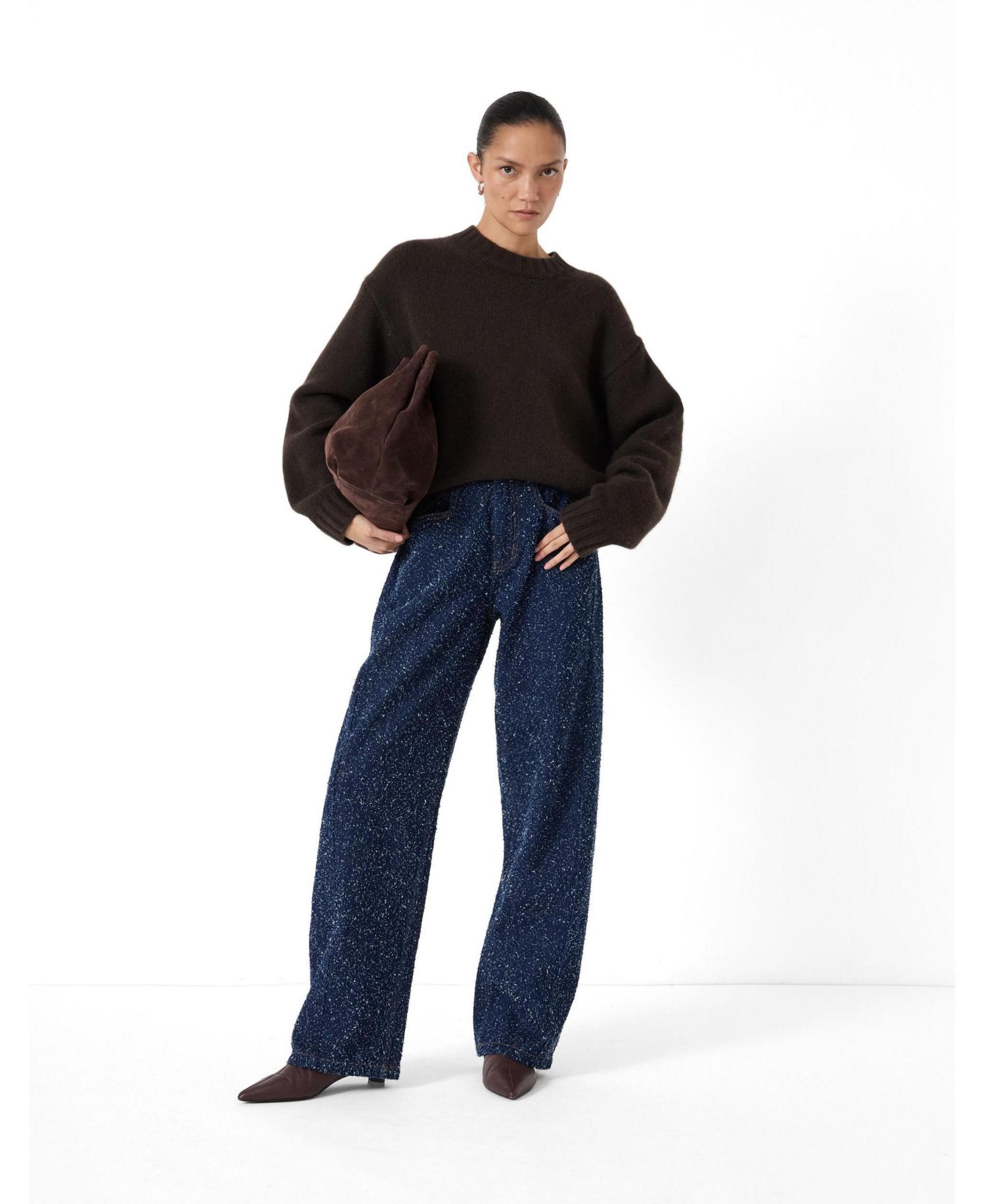 Women's Saskia Textured Straight-Leg Jeans