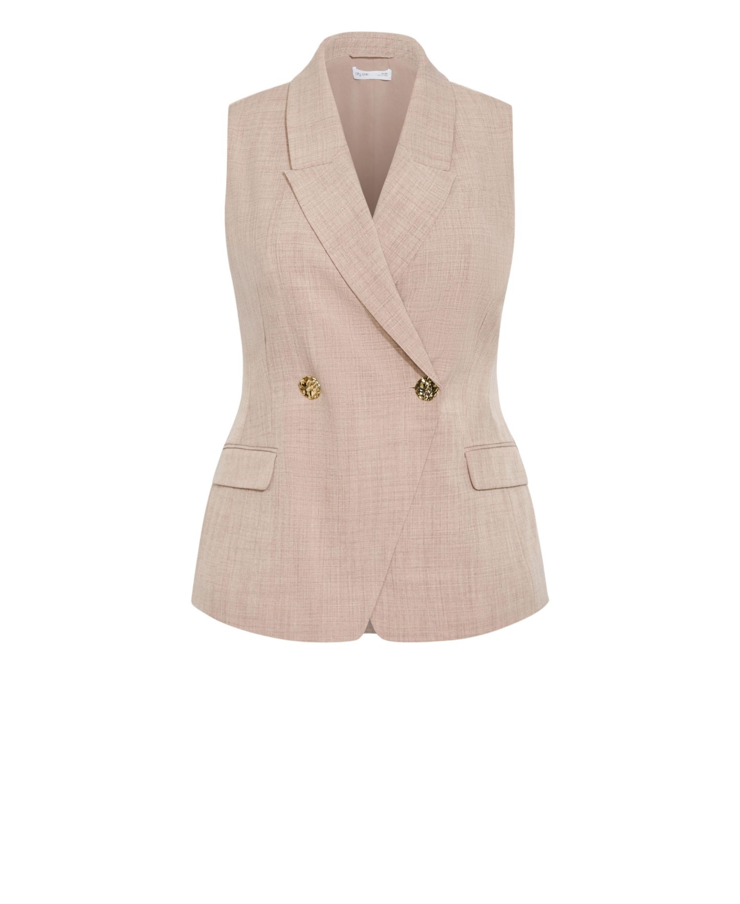 Plus Size Luci Tailored Sleeveless Collared Vest