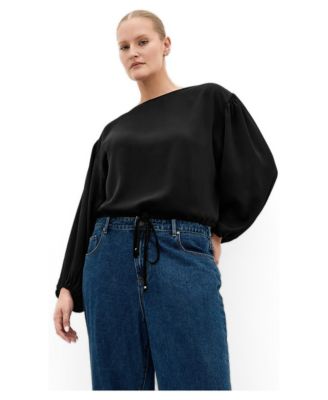 Plus Size Elise Long Sleeve Hem Detail Top