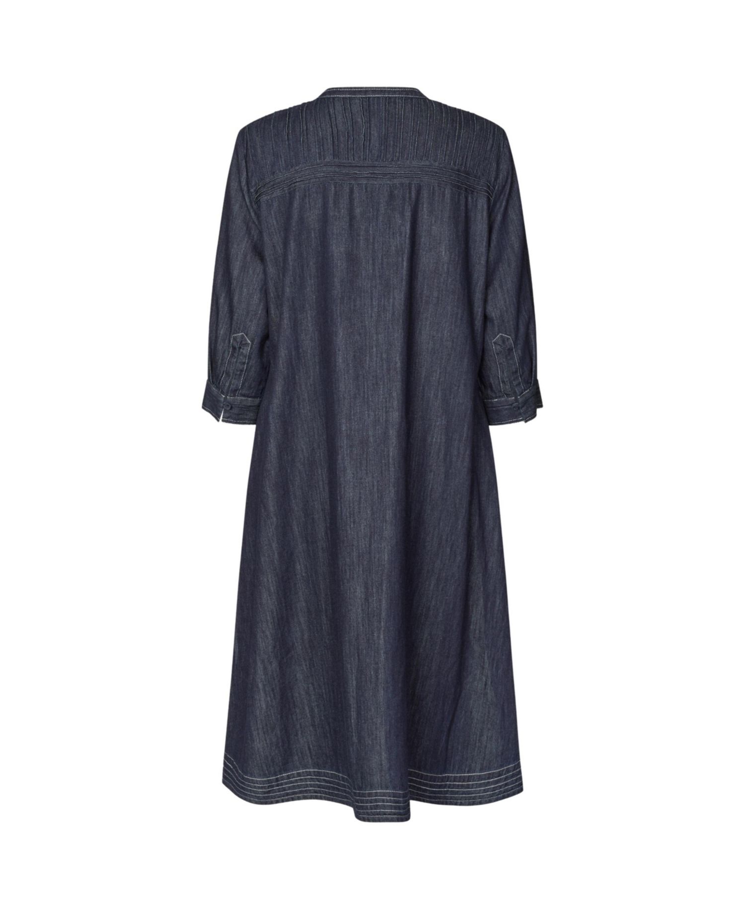 Women's MaNakillaia Mandarin Collar 3/4-Sleeve A-Line Midi Dress